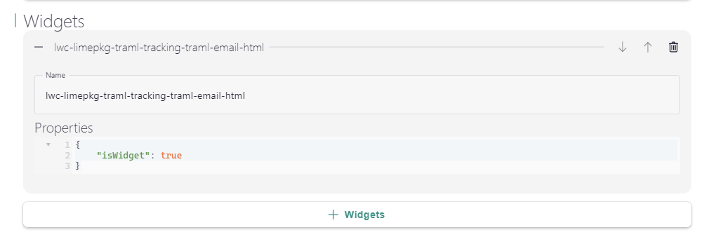 config web component widget