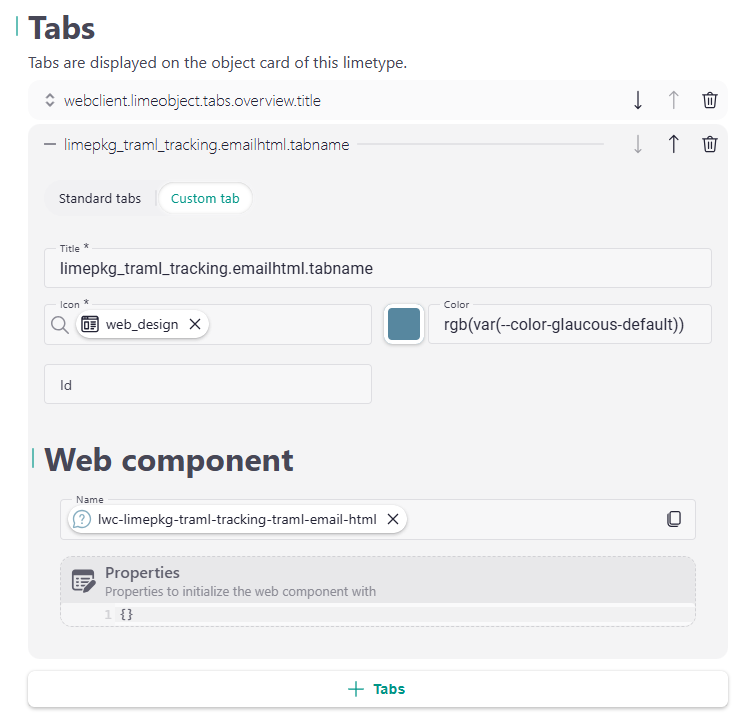 config web component