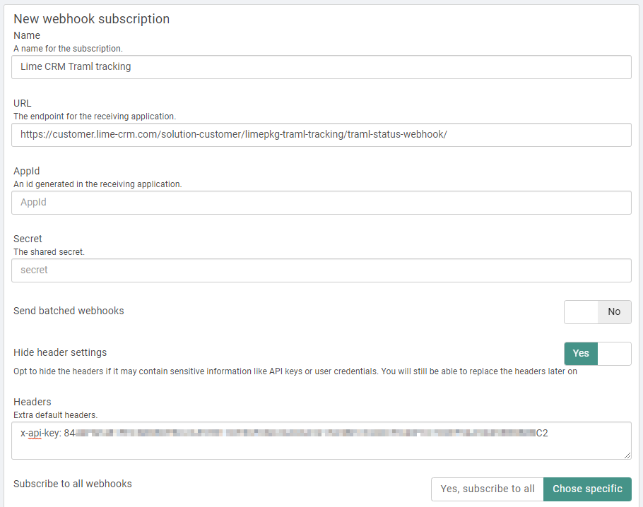 installation webhook settings