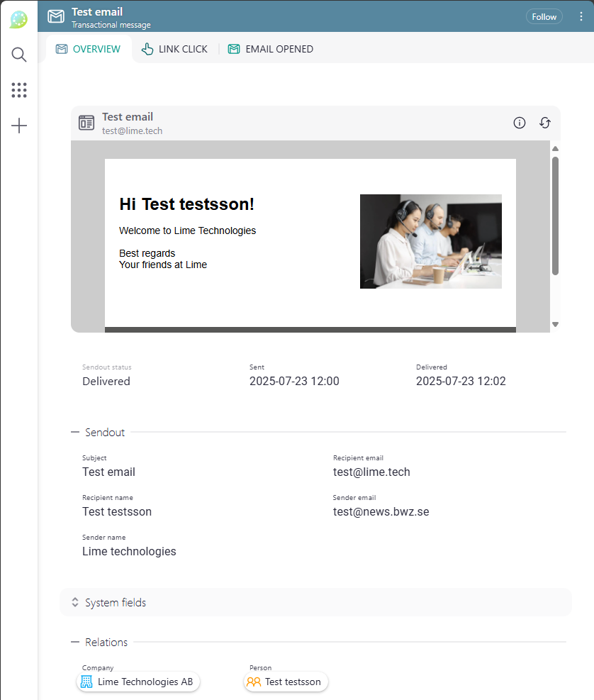 traml email card