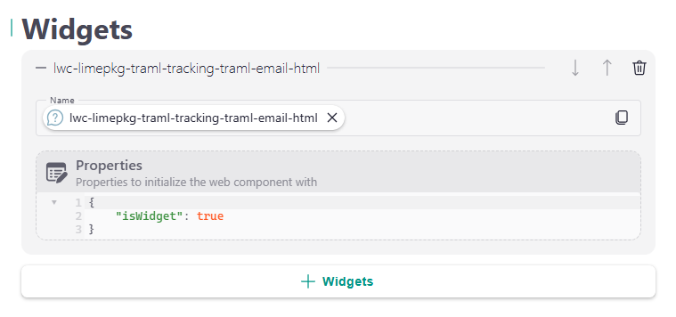 config web component widget